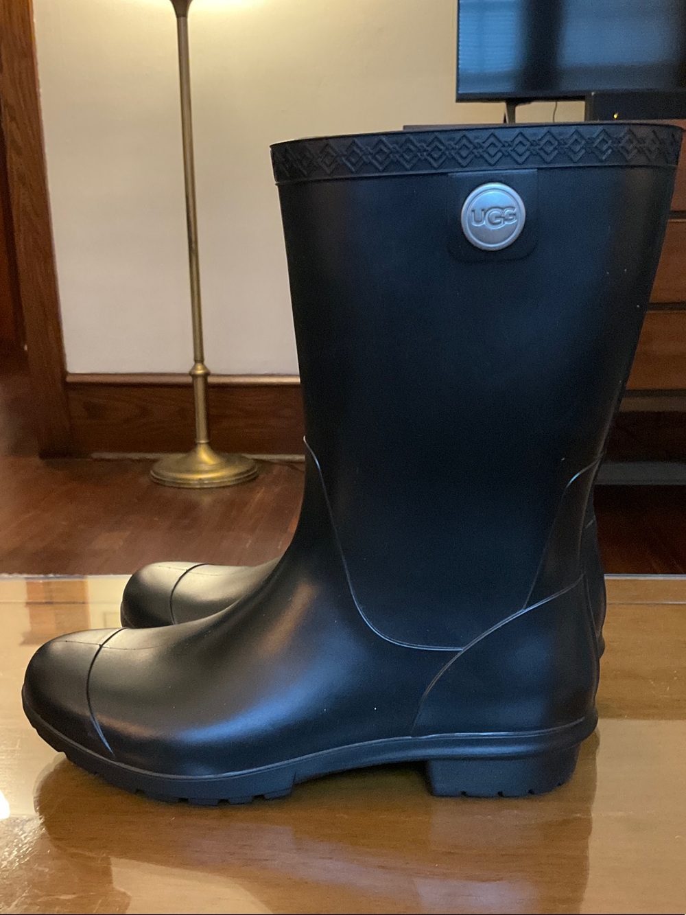 UGG Women's Black Rubber Boots - Picture 3 of 8